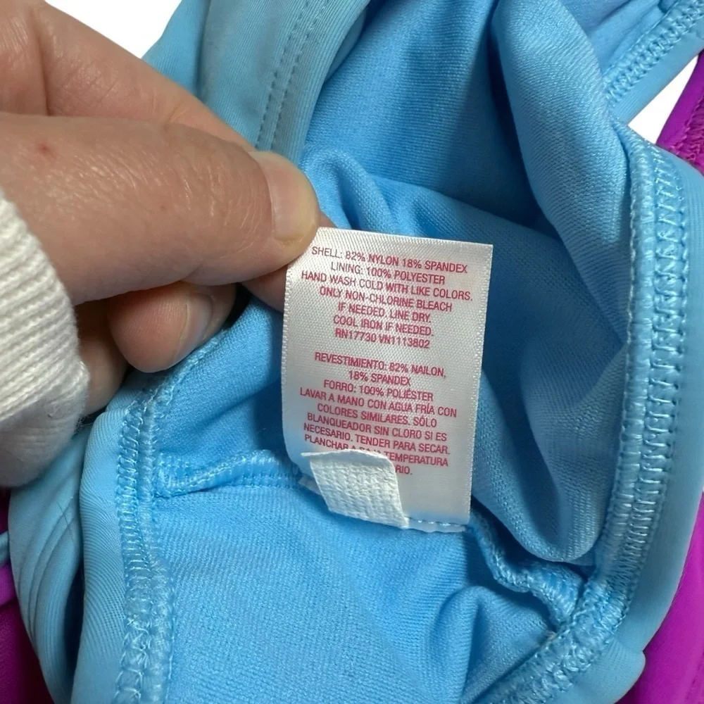 Lot of 2 Xhilaration Swimsuit Bikini Tops Blue/Pink Size Large